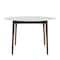 Homeroots 47" White And Brown Rounded Dining Table 400752 - alternate 1
