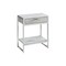 Homeroots 24" Silver And Gray Wood And Metal End Table With Drawer And Shelf 333227 - alternate 1