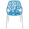 Leisuremod Modern Asbury Dining Chair with Chromed Legs, Blue, 4PK AC16BU4 - alternate 2