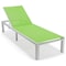 Leisuremod Marlin Patio Chaise Lounge Chair with White Aluminum Frame, Green, 2PK MLW-77G2 - alternate 3