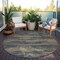Homeroots 8' Graphite And Gray Round Abstract Washable Indoor Outdoor Area Rug 612505 - alternate 4