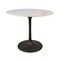 Homeroots 36" White And Black Rounded Marble And Iron Pedestal Base Dining Table 517849 - alternate 1