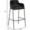 Leisuremod Axis Ergonomic Velvet/Polyester/Leather Bar Stool with Powder-Coated Steel AC29BL - alternate 2