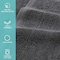 Arkwright Home Family Essentials Washcloths 12x12 Dark Grey - Case of 144, 24PK FEWC-24PK-DG - alternate 2