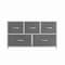 Flash Furniture Harris 5 Drawer Vertical Storage Dresser with White Cast Iron Frame, White Wood Top and Gray Easy P WX-5L206-W-WH-GR-GG - alternate 2