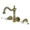 Kingston Brass Double-Handle Wall Mount Bathroom Faucet, Antique Brass KS1253BPL - alternate 1