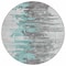 Homeroots 8' Teal Blue Charcoal And Silver Round Abstract Washable Indoor Outdoor Area Rug 582412 - alternate 2