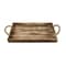 Homeroots 20in Brown Distressed Wood Handmade Serving Tray With Rope Handles 399628 - alternate 1