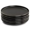 Elama Paul 6 Piece Stoneware Salad Plate Set in Matte Black with Gold Rim ELM-PAUL6S - alternate 2