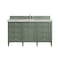 James Martin Vanities Brittany 60'' S Vanity, Smokey Celadon w/ Victorian Sil Top w/FreePower Wireless Charger 650-V60S-SC-FVSL - alternate 1