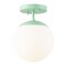 Jonathan Y Marcel Bistro 7.8 in. 1-Light Bohemian Farmhouse Iron/Frosted Glass LED Semi Flush Mount, Mint Green/ JYL7499E - alternate 1