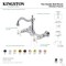 Kingston Brass Two-Handle Wall Mount Bridge Kitchen Faucet, Brushed Nickel KS1268PX - alternate 2