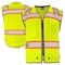 Dome75 Safety Vest, Polyester, Reinforced Front Zipper Closure Closure, HiVis Yellow/HiVis Orange Contrast OV6123 - alternate 1