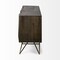 Homeroots 17in Dark Brown Solid Wood Sideboard with Four Doors 380240 - alternate 2