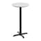 Flash Furniture 24" RND Tabletop, Seamless Surface Technology, White Faux Marble with 22x22 Black Bar Height X-Base ST-RD24-WHMAR-T2222B-GG - alternate 1