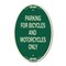 Signmission Parking for Bicycles and Motorcycles Only, 12 In X 18 In Architectural Oval, Heavy Gauge Aluminum A-OV-G-1218-23448 - alternate 1