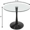 Leisuremod Bristol Modern Round Dining Table with Glass Top and Iron Pedestal Base BTBL-27CL - alternate 3