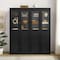 Crosley Essen 2Pc Pantry Storage Cabinet W/Glass Door Hutch Set KF33066BK - alternate 2