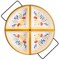 Laurie Gates Tierra 4-Section Hand Painted Stoneware Tidbit Dish with Metal Rack 130965.05RR - alternate 3
