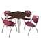 Regency Square Kee Breakroom Table W/ 4 M Stack Chairs, 48 in W, 48 in L, Neo Walnut TB4848NWBPCM47BY - alternate 1