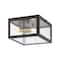 Jonathan Y Grayson 8" 1-Light Farmhouse Industrial Square Iron/Glass Case LED Flush Mount, Oil Rubbed Bronze/Bra JYL9553D - alternate 1