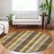 Homeroots 8' Wheat Ivory And Brown Round Plaid Washable Indoor Outdoor Area Rug 614025 - alternate 5