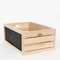 Homeroots 15" Organic Natural Wood Stacking Milk Crate with Chalkboard Side 471939 - alternate 1