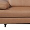Homeroots 103" Chestnut Top Grain Leather Reclining Metal USB Sofa 720337 - alternate 3