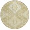 Homeroots 8' Wheat Gold And Ivory Round Medallion Washable Indoor Outdoor Area Rug 589058 - alternate 2