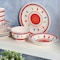 Gibson Home Heidy 12 Piece Hand Painted Durastone Dinnerware Set in Red 134292.12R - alternate 2