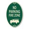 Signmission No Parking Fire Zone With Graphic Green & Tan, 12 Inch X 18 Inch Designer, Heavy Gauge Aluminum A-OV-G-1218-9818 - alternate 1