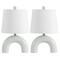 Jonathan Y Zadie 17.75" Scandinavian Minimalist Ceramic Arch LED Table Lamp, Blue Gray, 2PK JYL5503B-SET2 - alternate 2