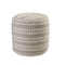 Homeroots 20in Brown Polyester Round Striped Indoor Outdoor Pouf Ottoman 517433 - alternate 2