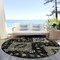 Homeroots 8' Black Ivory And Taupe Round Medallion Washable Indoor Outdoor Area Rug 588992 - alternate 2