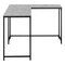 Homeroots 58" Gray and Black Faux Stone Wood And Metal Corner Computer Desk 489985 - alternate 1