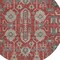 Homeroots 8' Red Beige And Charcoal Round Oriental Washable Indoor Outdoor Area Rug 582130 - alternate 2