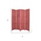 Homeroots 84" Red Wood Folding Four Panel Screen Room Divider 274884 - alternate 3