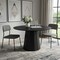 Homeroots 52" Black Solid Wood Pedestal Base Round Top Dining Table 721064 - alternate 2