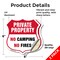 Signmission Private Property Shield Sign No Camping, 6 inch X 6 inch, Vinyl Decal, 2PK SHI-D-2PACK-6-441 - alternate 3