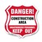 Signmission Construction Area Shield Sign Danger! Un, 18 inch X 18 inch, Plastic Sign, 2PK SHI-P-2PACK-18-373 - alternate 1