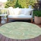 Homeroots 8' Sage And Gold Round Medallion Washable Indoor Outdoor Area Rug 616576 - alternate 2