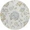 Homeroots 8' Ivory Gray And Gold Round Floral Washable Indoor Outdoor Area Rug 589478 - alternate 2