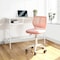 Homeroots Baby Pink and White Adjustable Height Swivel Rolling Office Chair 568068 - alternate 3