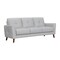 Homeroots 82" Light Slate Gray Leather Sofa With Brown Legs 546415 - alternate 2