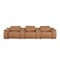 Homeroots 134" Chestnut Italian Leather Reclining Metal USB Sofa 720295 - alternate 1