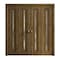 Sartodoors Sliding Closet Double Bi-fold Doors 96 x 96 inches, Ego 5014 Marble Oak, Sturdy Tracks Moldings Tr EGO5014DBF-DMR-96x96 (4* 24x96) - alternate 1