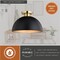 Vaxcel Devon 12.75in W LED Compatible Matte Black and Gold Satin Brass Semi Flush Mount Ceiling Light C0306 - alternate 2