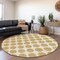 Homeroots 8' Gold And Ivory Round Polka Dot Washable Indoor Outdoor Area Rug 614895 - alternate 3