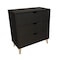 Homeroots 30" Black And Natural Wood Three Drawer Dresser 552261 - alternate 3