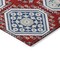 Homeroots 8' Red And Navy Blue Round Floral Washable Indoor Outdoor Area Rug 610771 - alternate 3